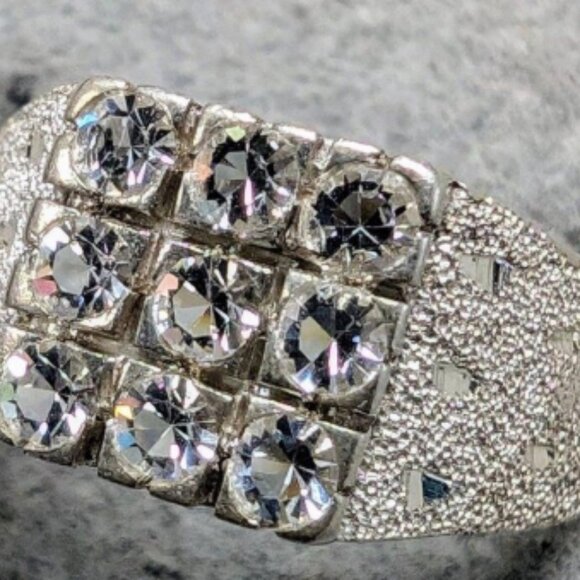 Dazzling Sterling CZ ring Vintage And Lovely White Silver Was Estate Sale Find - Picture 4 of 10